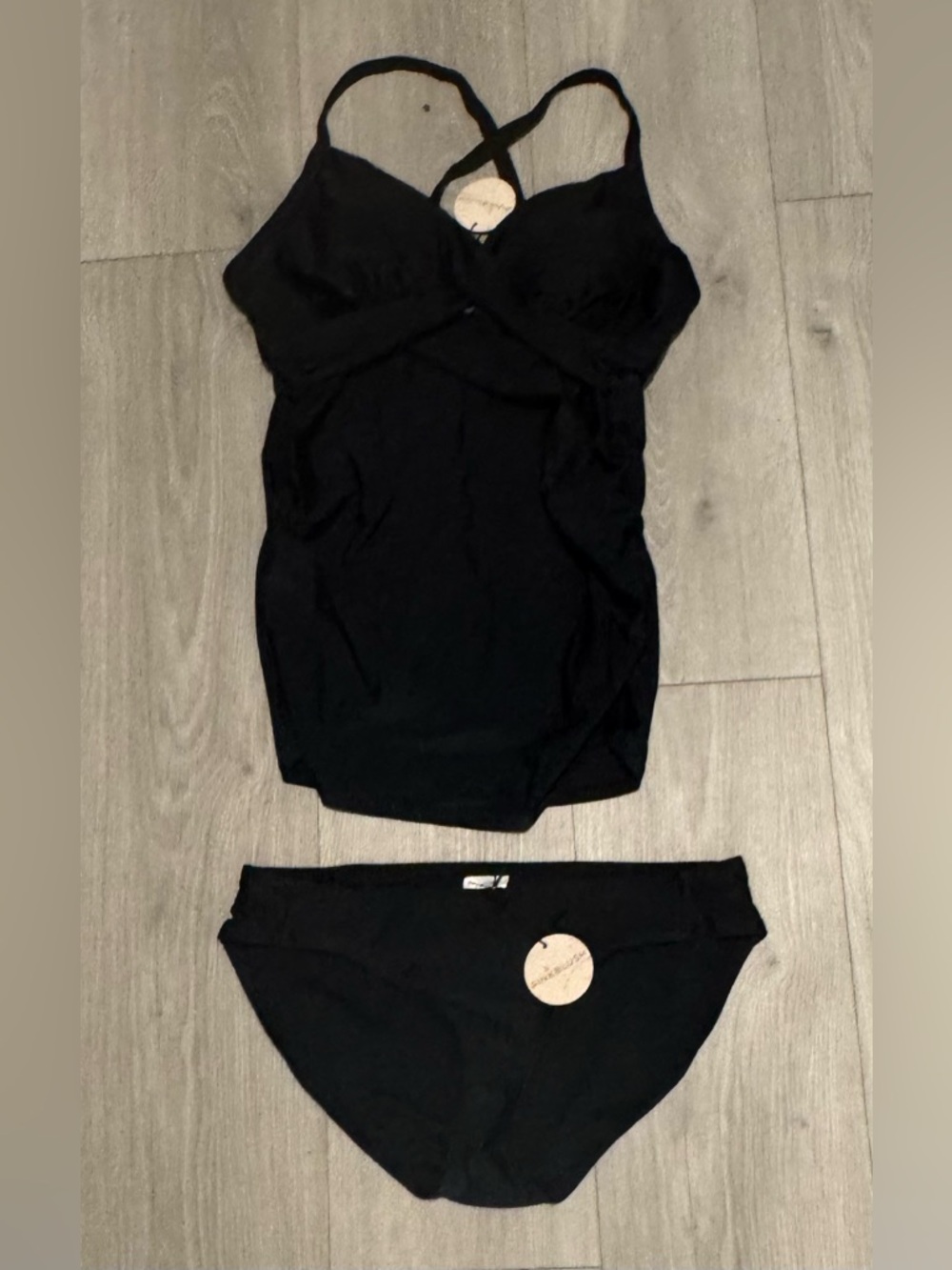 Maternity Black Two-Piece Swim Tankini Set NWT Medium